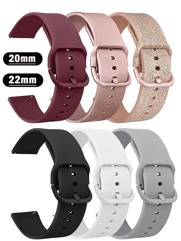 Smartwatch Samsung Watches For Men - 20mm/22mm Silicone band For Amazfit GTS/2/2e/3/4