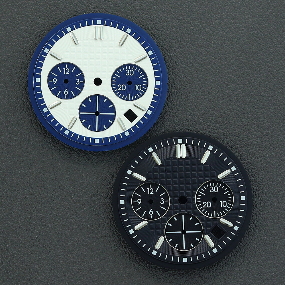 Luminous Dial Face - 29.8mm Chronograph Watch Dial Green Luminous