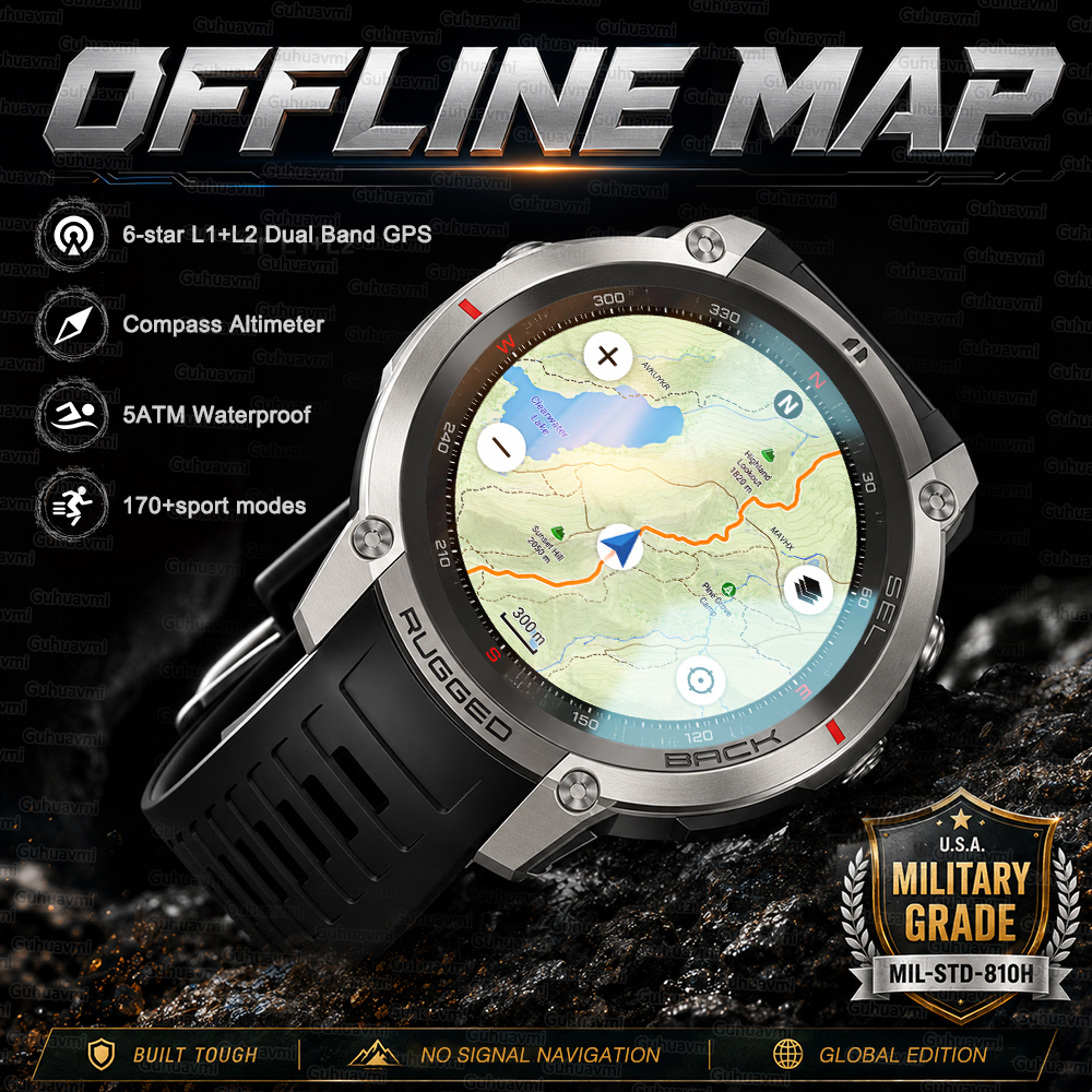 NEW Rugged Military GPS Offlin - Smartwatch Rugged Watches For Men review and price