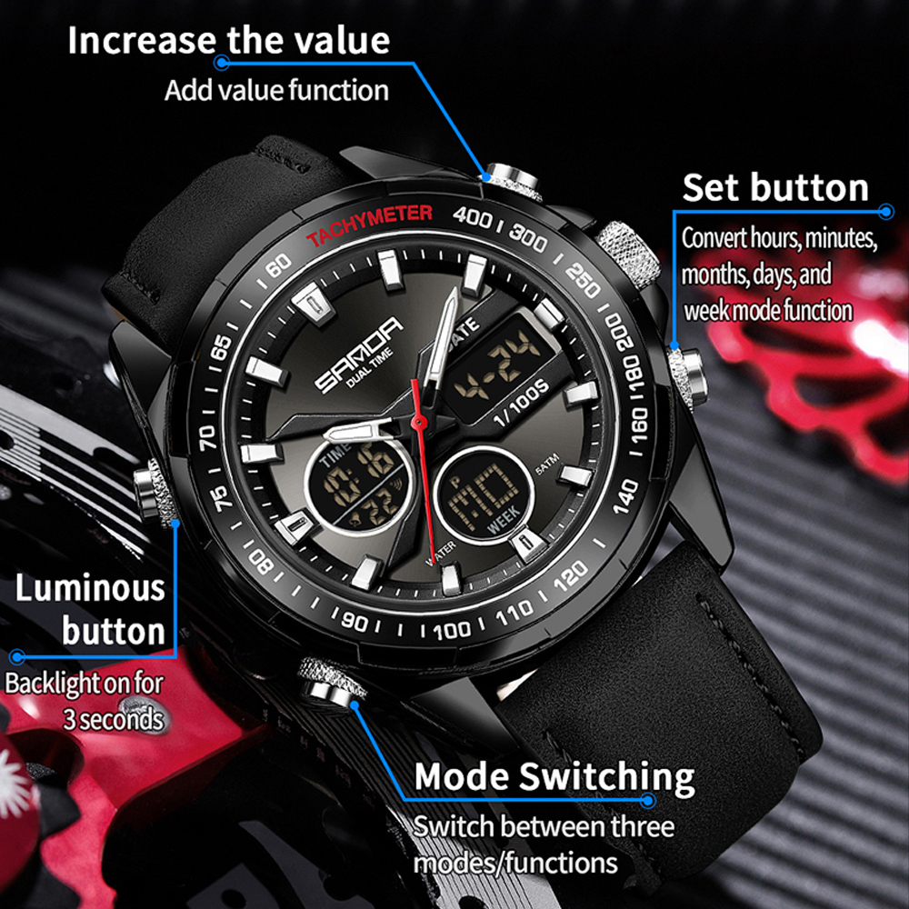 SANDA Luxury Chronograph Men W - Smartwatch Watches For Men Digital review and price