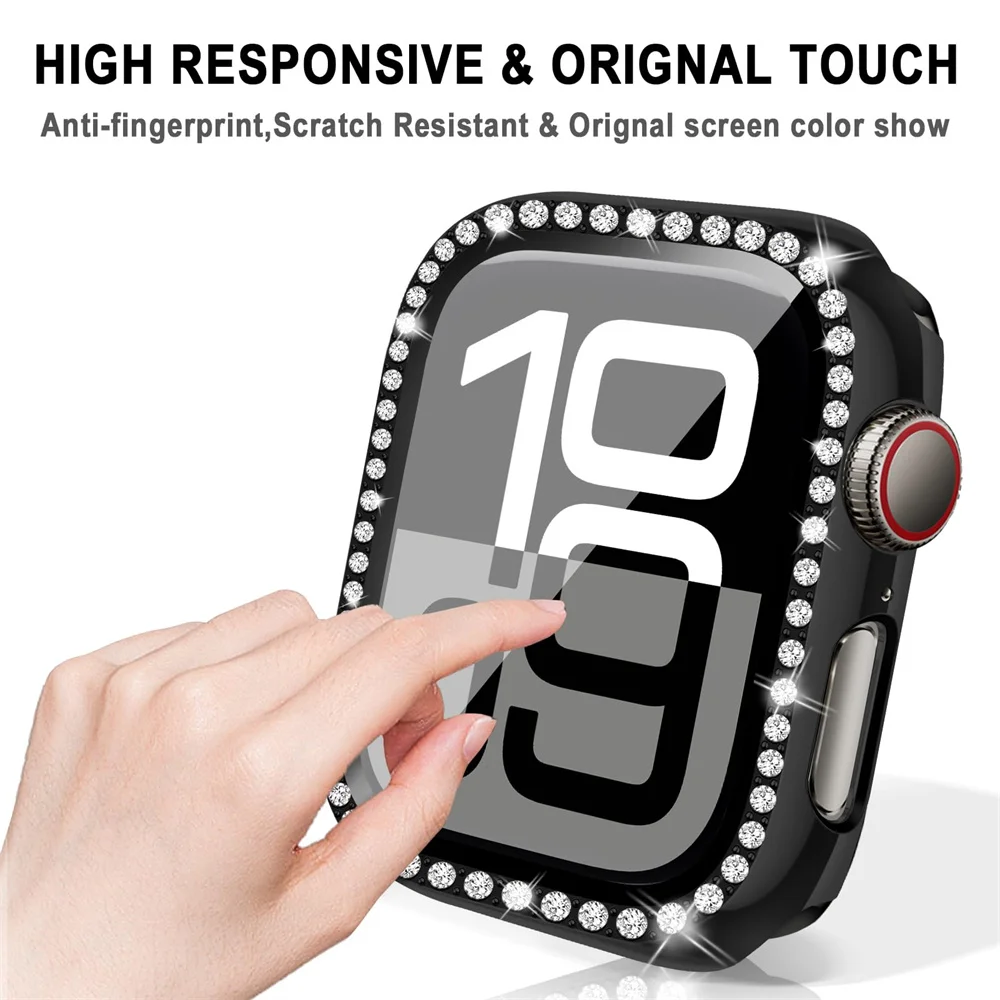 Glass+Diamond Case For Apple w - Iwatch Smartwatch Series 7 review and price