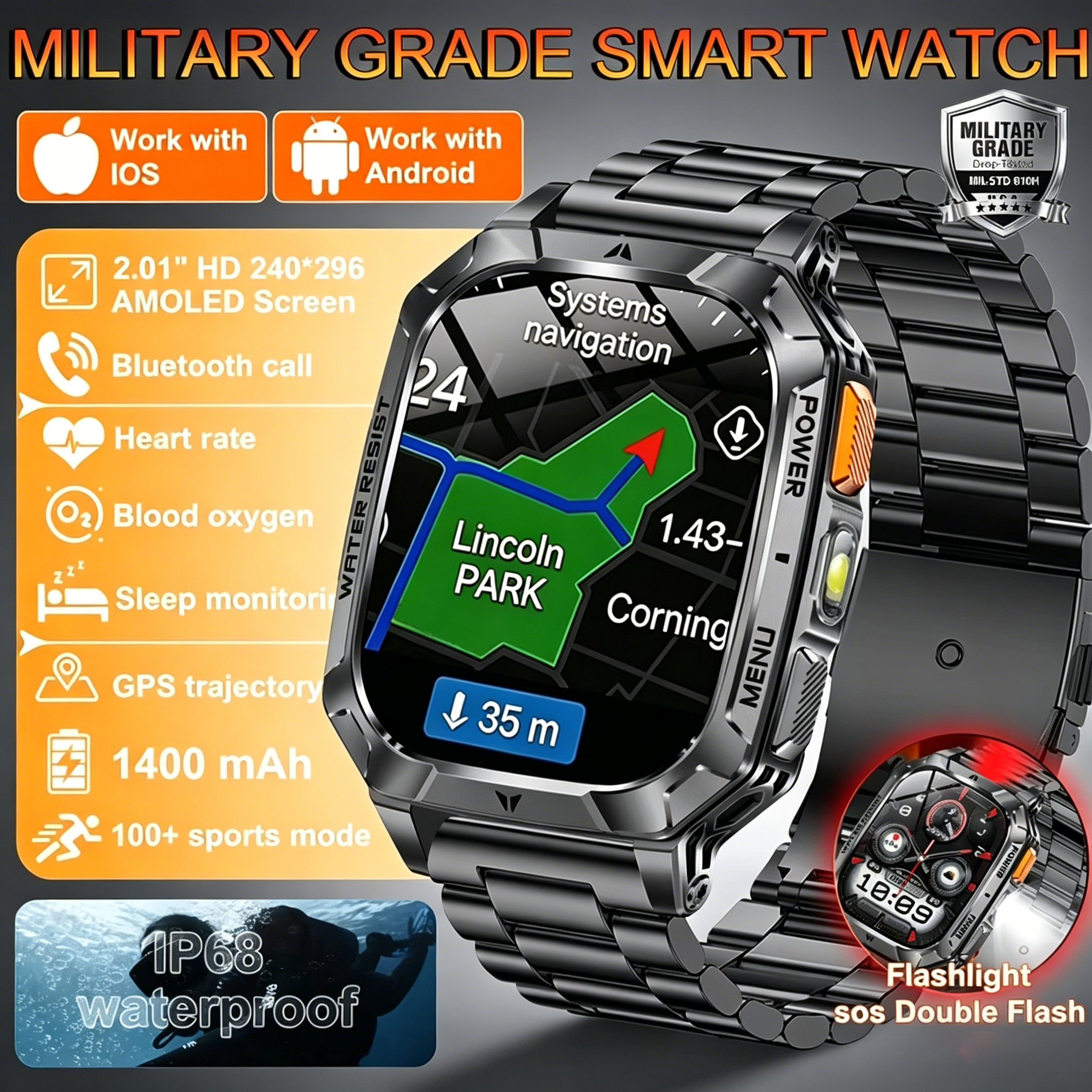 Hot Rugged Outdoor Smart Watch - Smartwatch Rugged Watches For Men review and price