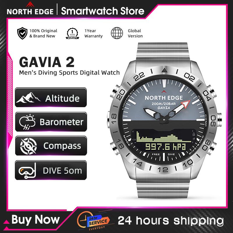 NORTH EDGE Mens Dive Watch Mil - Smartwatch Watches For Men Digital review and price