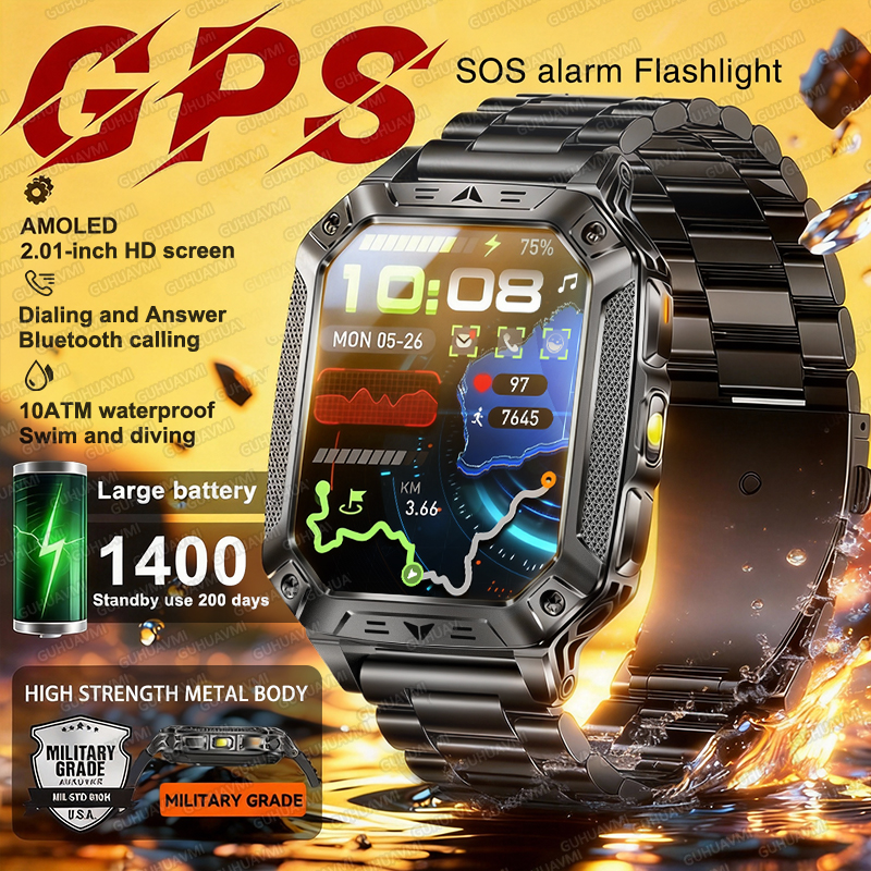 2026 New Military GPS Smart Wa - Smartwatch Rugged Watches For Men review and price