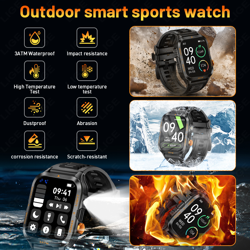 LIGE Rugged Military Smart Wat - Smartwatch Rugged Watches For Men review and price