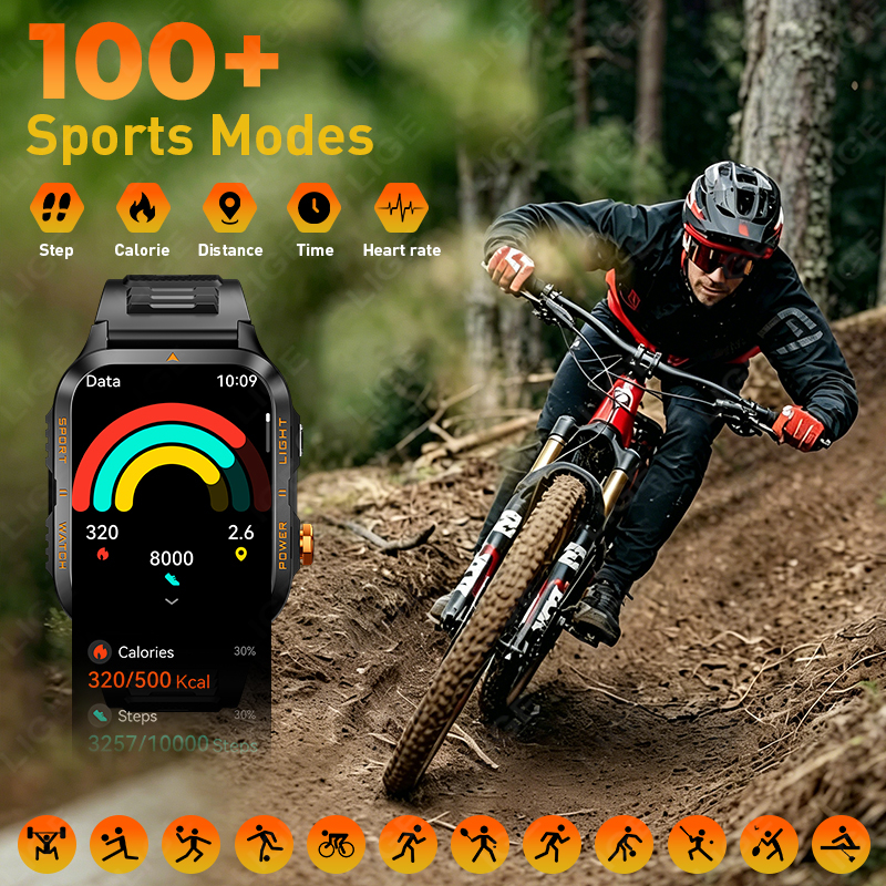 LIGE Rugged Military Smart Wat - Smartwatch Rugged Watches For Men review and price