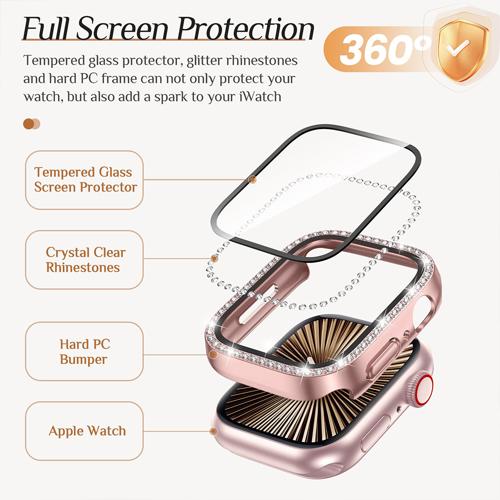 Diamond Case+Glass For Apple w - Iwatch Smartwatch Series 7 review and price