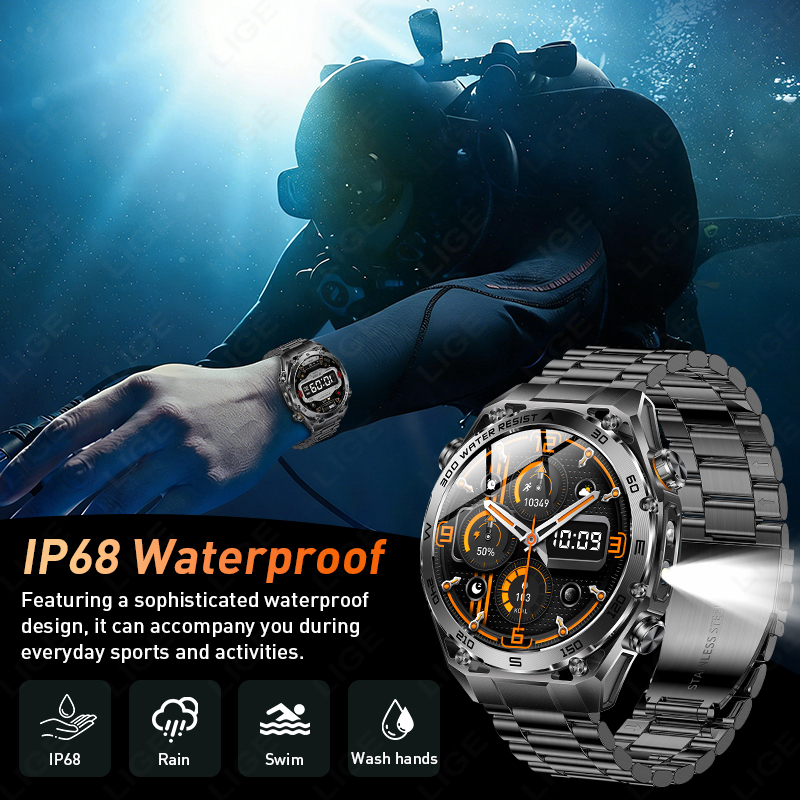 Military Metal Body Smart Watc - Smartwatch Rugged Watches For Men review and price