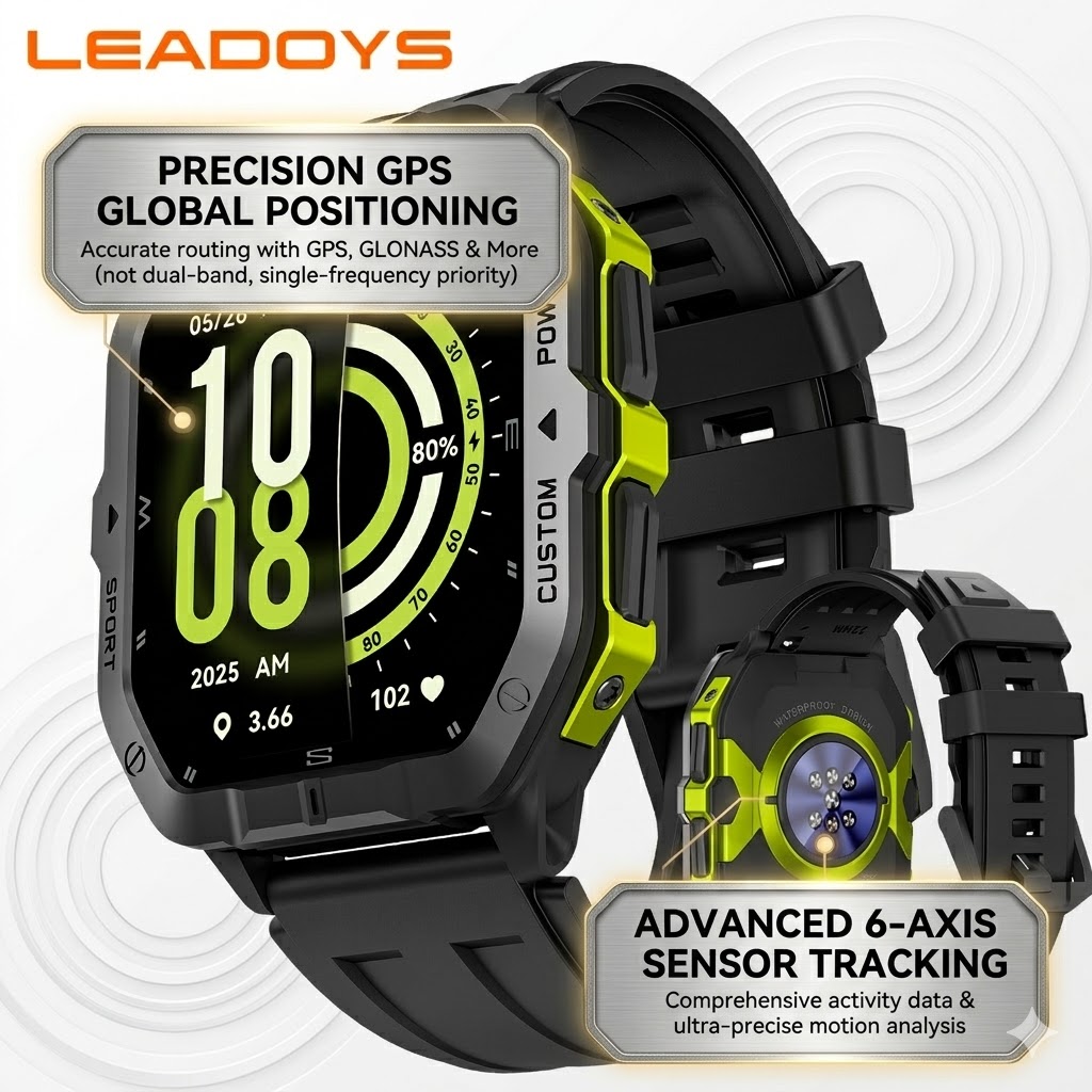 LEADOYS GPS Rugged Smart Watch - Smartwatch Rugged Watches For Men review and price