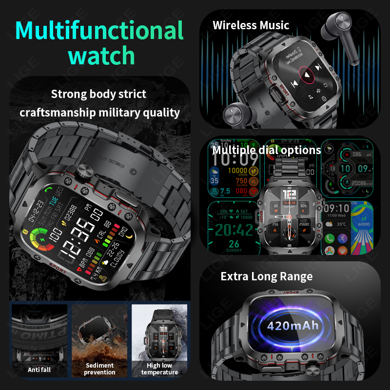 2026 Rugged Military Fitness S - Smartwatch Rugged Watches For Men review and price