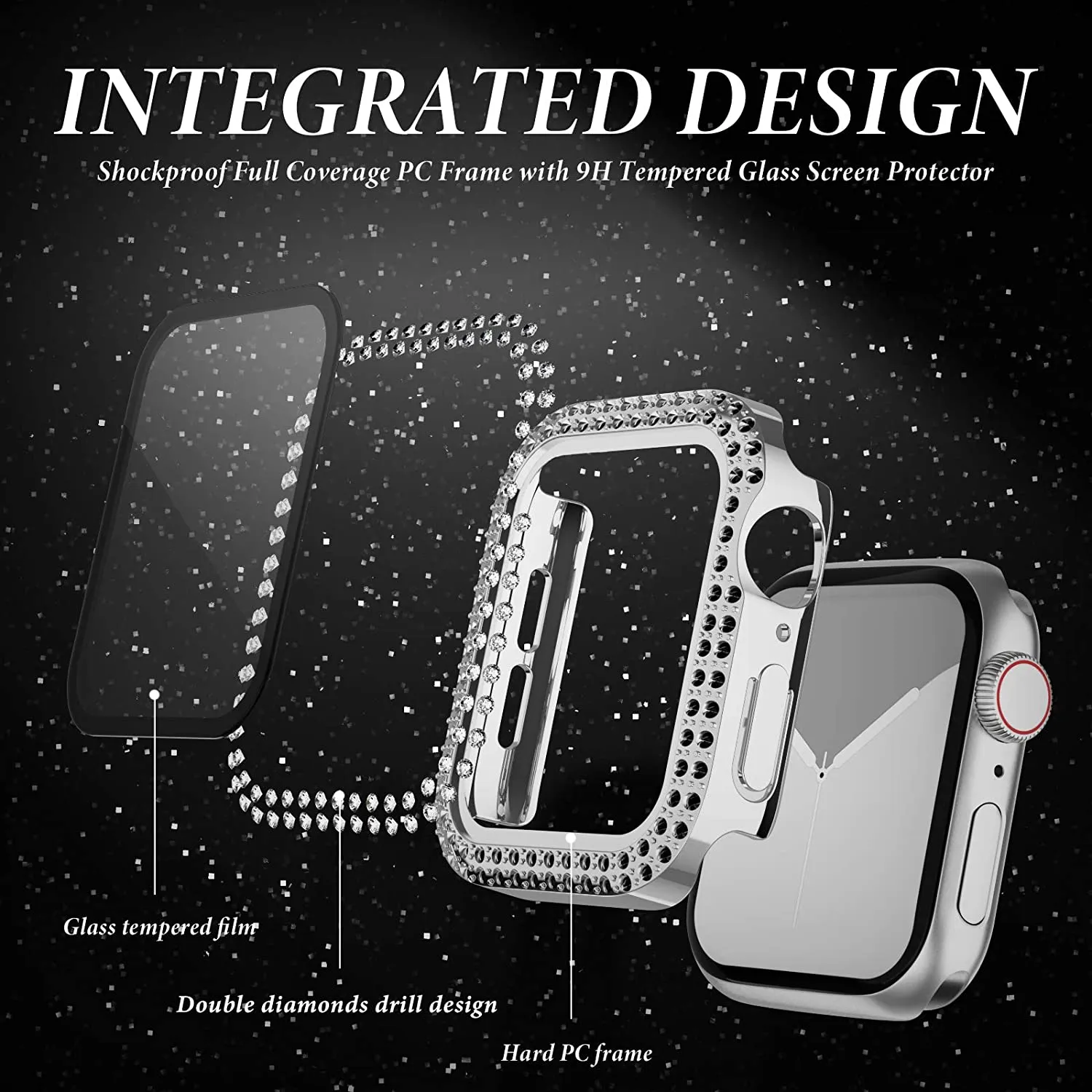 Glass+Diamond Cover For Apple  - Iwatch Smartwatch Series 7 review and price
