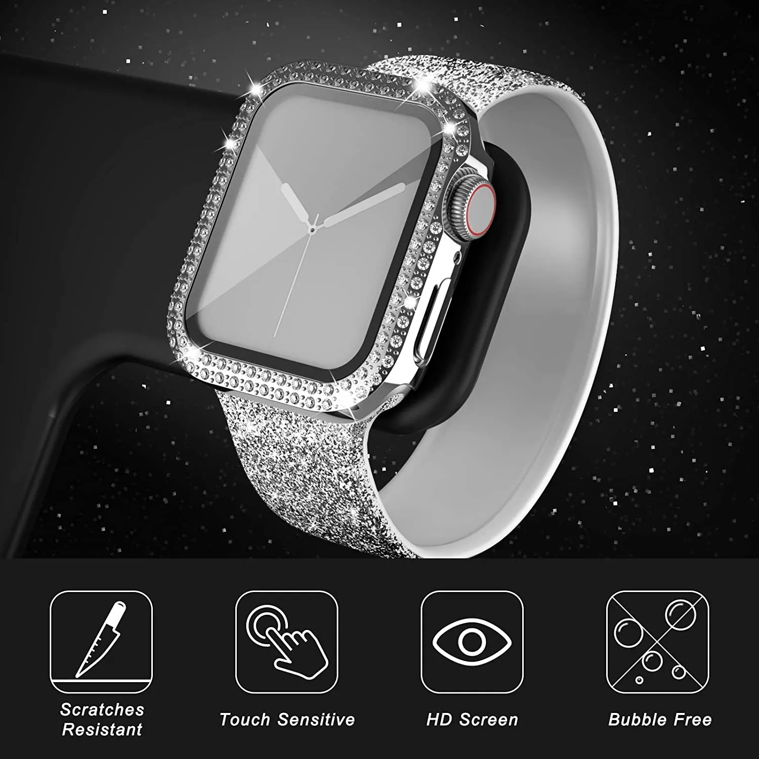 Glass+Diamond Cover For Apple  - Iwatch Smartwatch Series 7 review and price