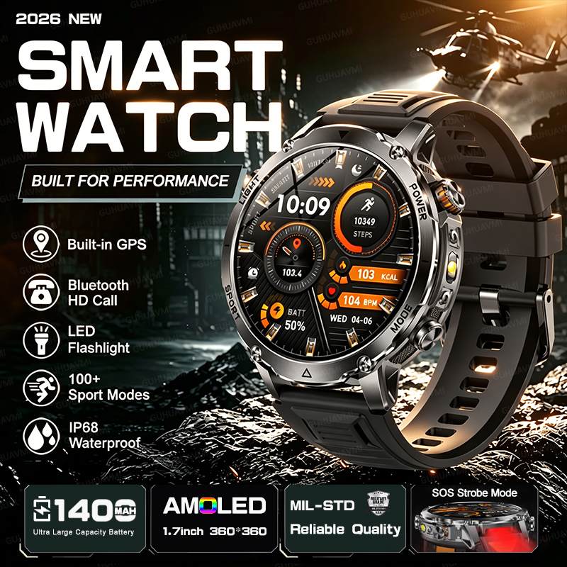 Outdoor Military 1400mAh 200-D - Smartwatch Rugged Watches For Men review and price