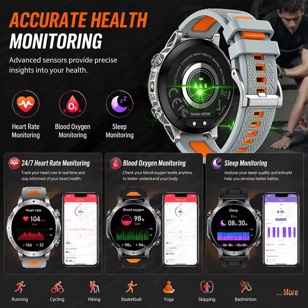 Outdoor Military 1400mAh 200-D - Smartwatch Rugged Watches For Men review and price