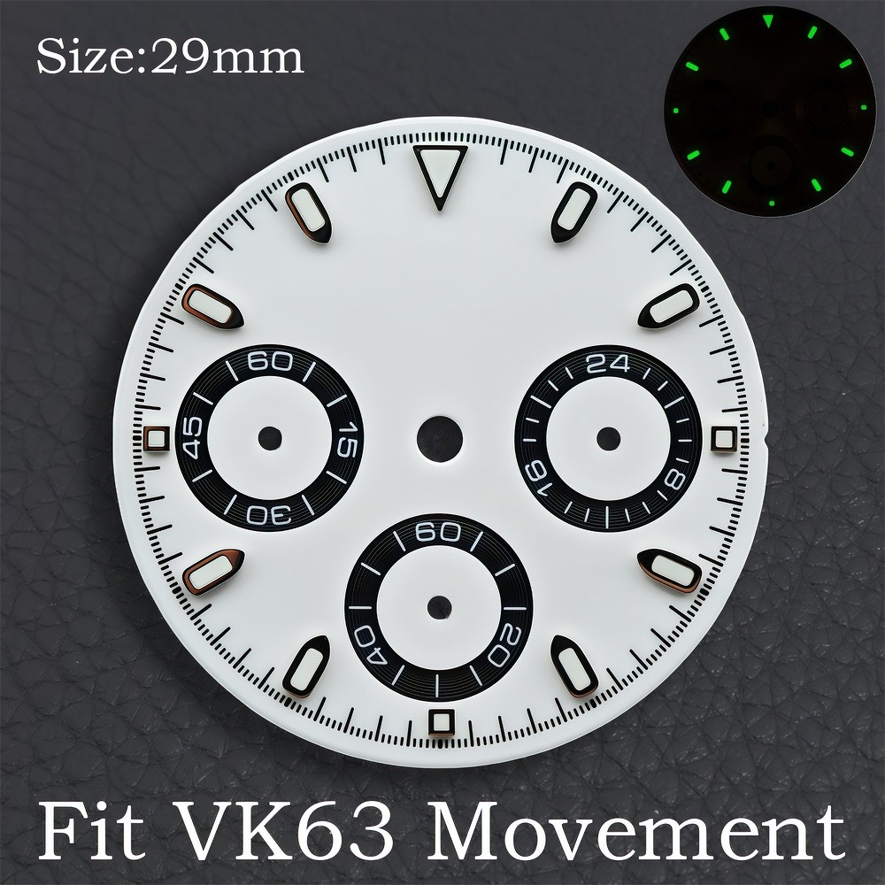 VK63 29mm Dial Watch Hands Gre - Luminous Dial Face review and price