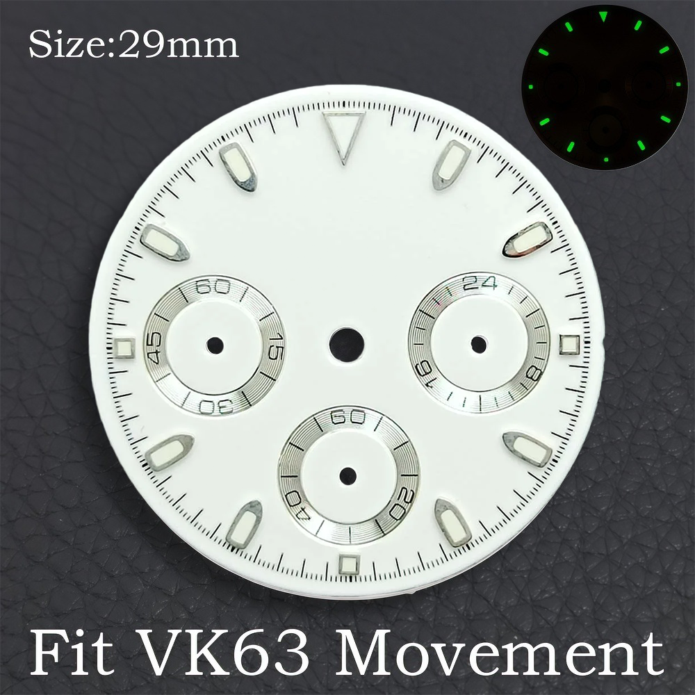 VK63 29mm Dial Watch Hands Gre - Luminous Dial Face review and price