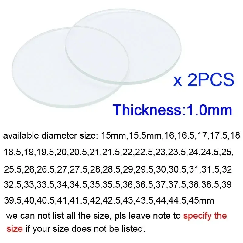 2 Pieces 15 - 45mm Flat Round  - Watch Crystal Replacement review and price