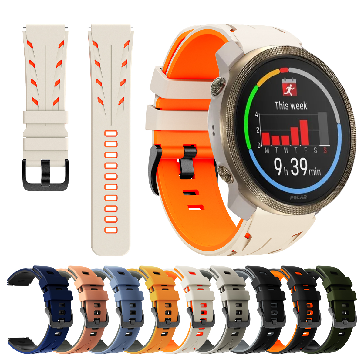 22mm Silicone Strap For POLAR  - Titan Watches Smartwatch review and price