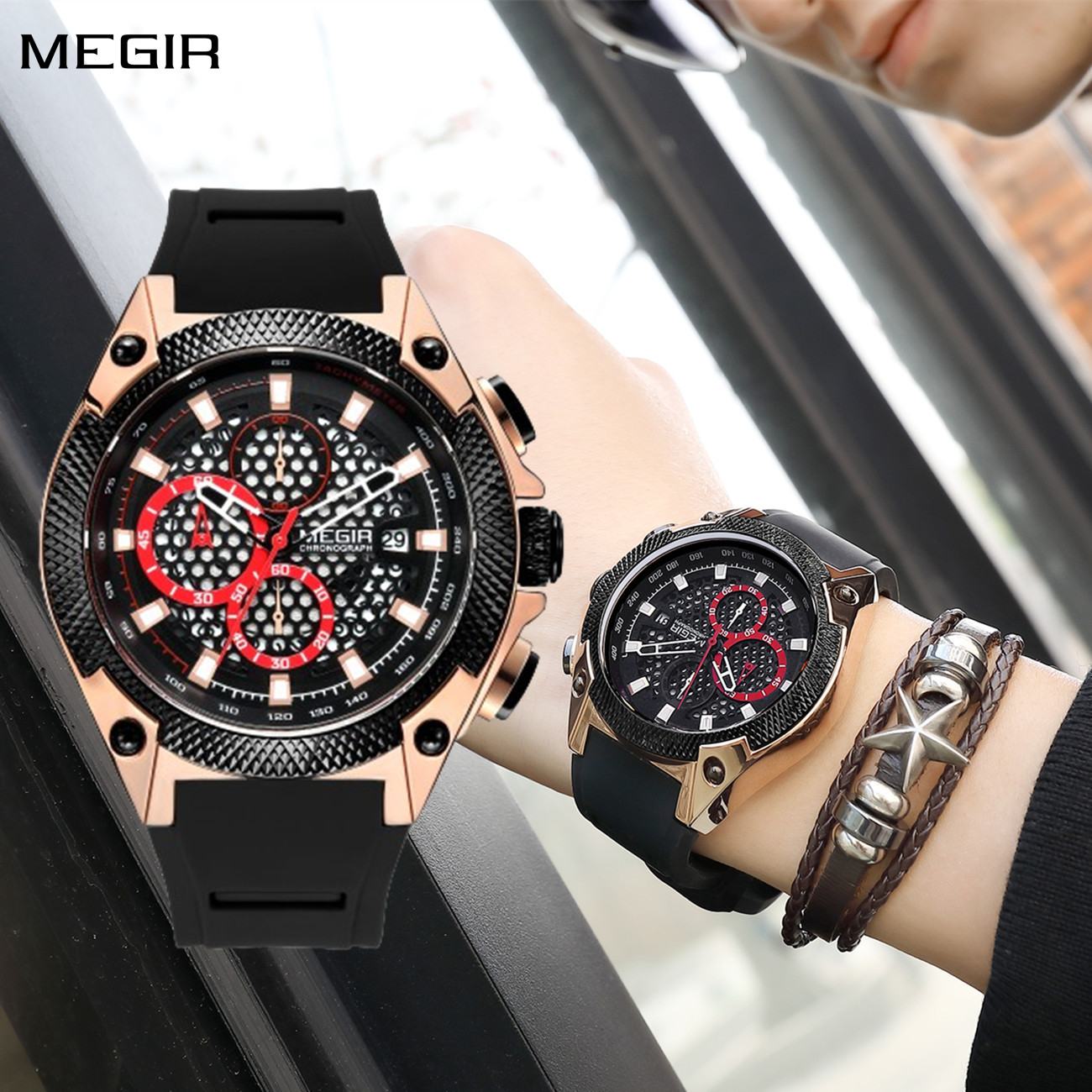 Megir Chronograph Quartz Watch - Smartwatch Watches For Men Digital review and price