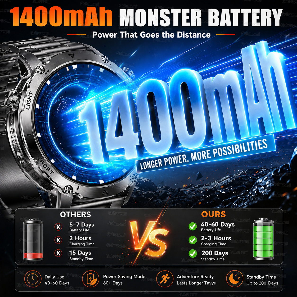 2026 New GPS Tracker 1400mAh S - Smartwatch Rugged Watches For Men review and price
