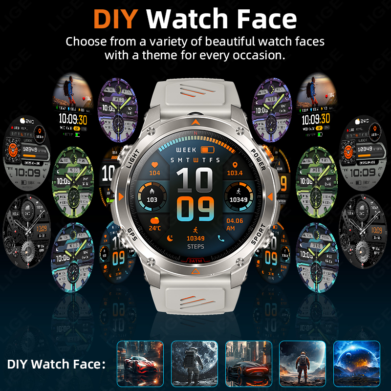 LIGE Rugged GPS Track Smart Wa - Smartwatch Rugged Watches For Men review and price