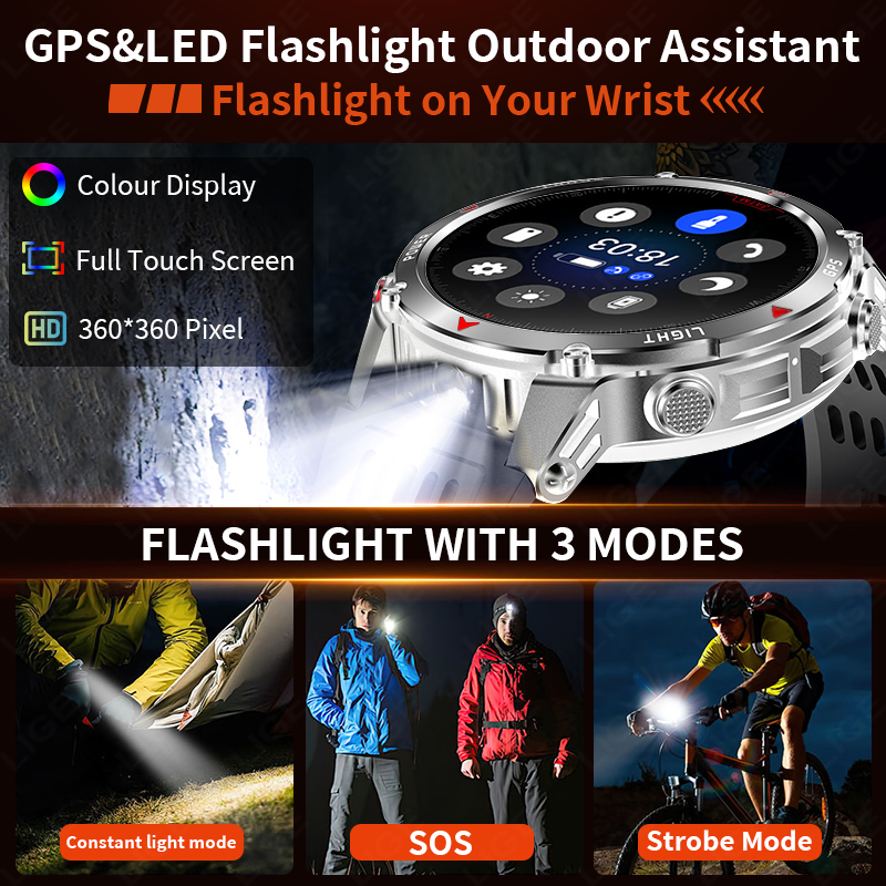 LIGE Rugged GPS Track Smart Wa - Smartwatch Rugged Watches For Men review and price