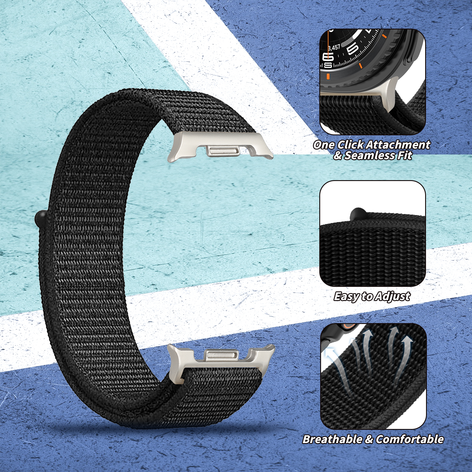 Nylon Loop for Samsung Watch 8 - Smartwatch Samsung Watches For Men review and price