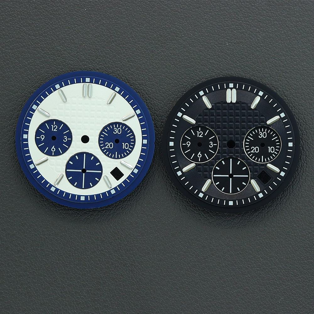 29.8mm Chronograph Watch Dial  - Luminous Dial Face review and price