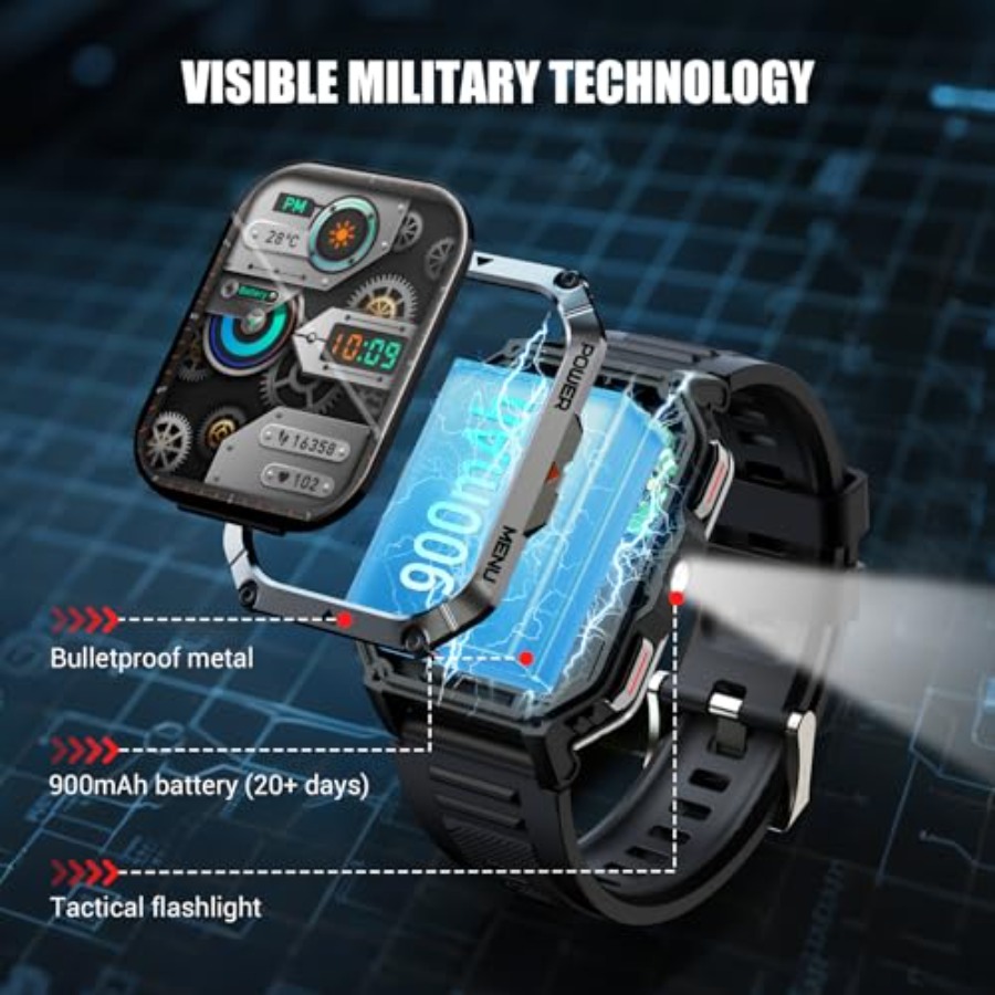 Military Tactical Smart Watche - Smartwatch Rugged Watches For Men review and price