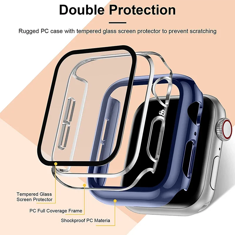 2Pcs Tempered Glass+cover For  - Iwatch Smartwatch Series 7 review and price