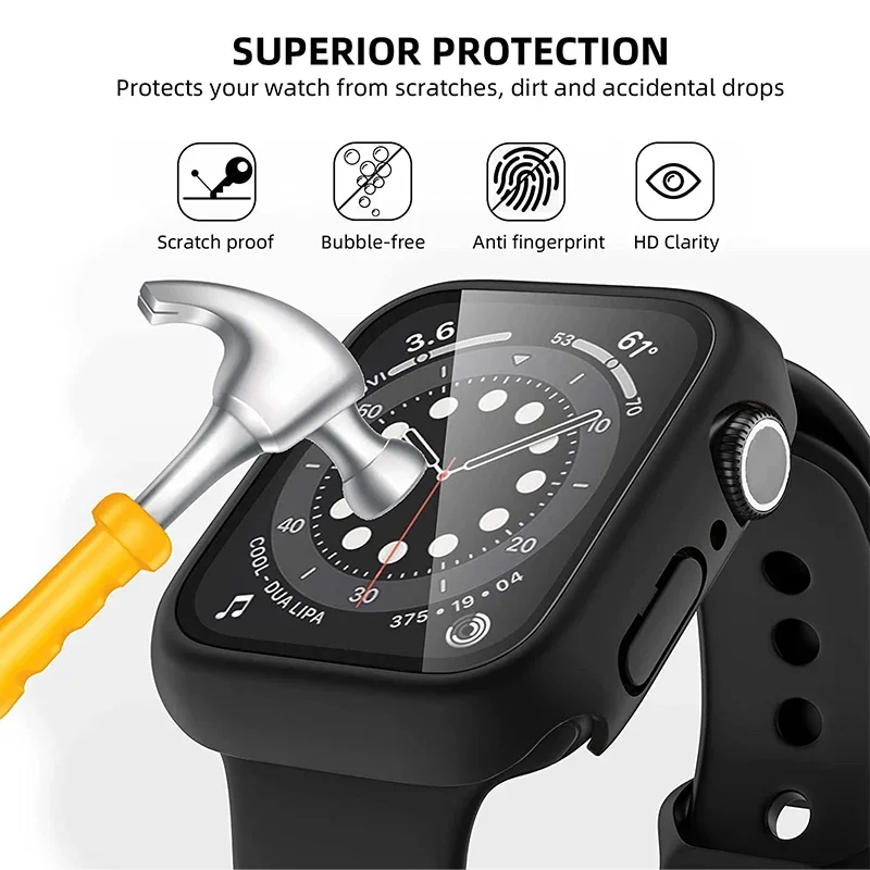 2Pcs Tempered Glass+cover For  - Iwatch Smartwatch Series 7 review and price